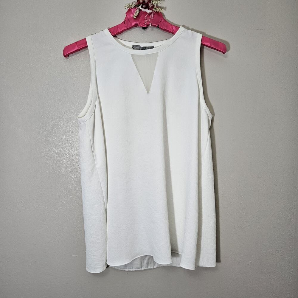 Lola&Sophie Sleeveless L Top White Silk Blend Minimalist Old Money Luxury Boho